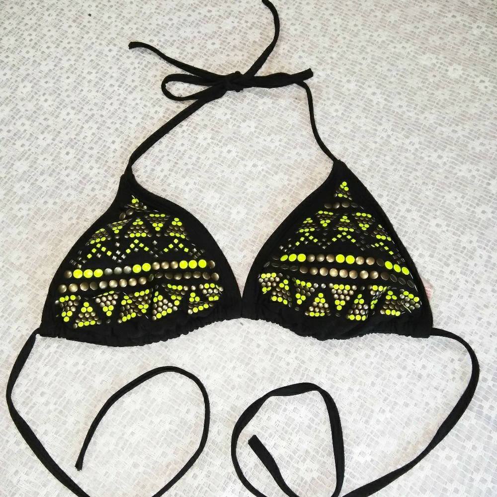 XHILERATION Copper&Neon Studded String Top